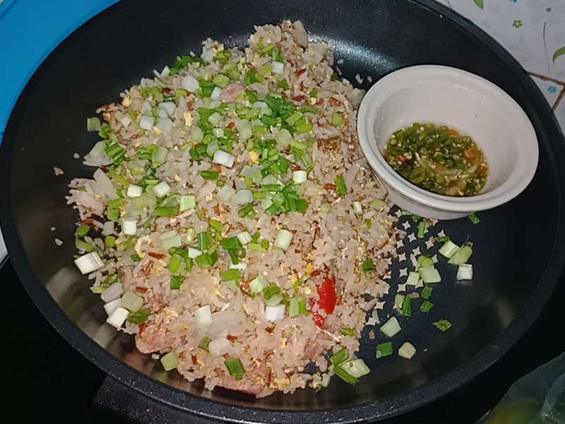 Thai dish Fried rice with naem